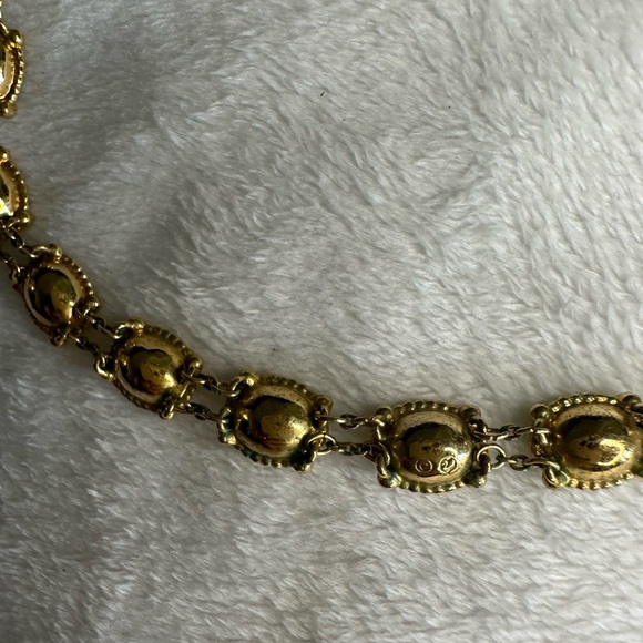 Swarovski Gold and Pink Ribbon Rosette Collar Necklace - Picture 5 of 6